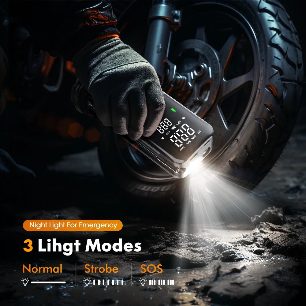 CARSUN Rechargeable Air Pump Tire Inflator Portable Compressor Digital Cordless Car Tyre Inflator For Motocycle Bicycle Balls - The Full Move