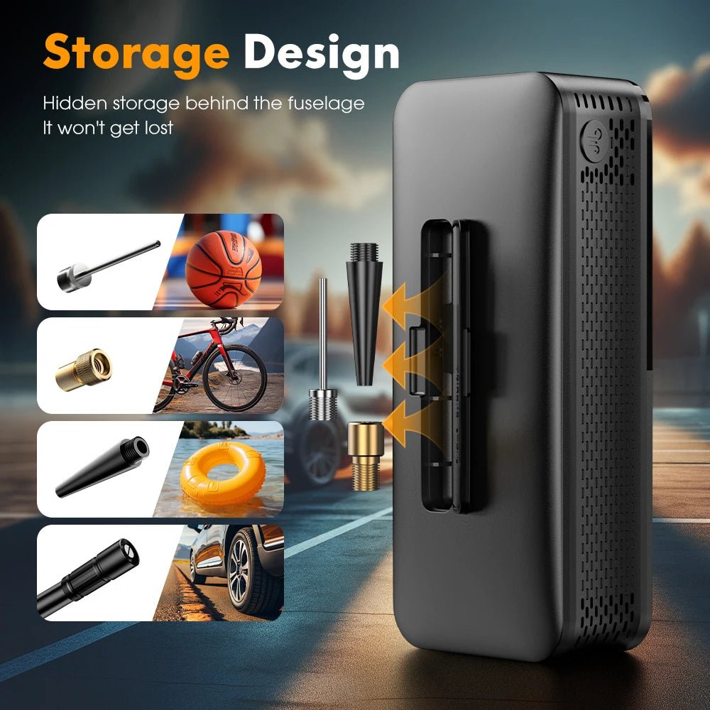 CARSUN Rechargeable Air Pump Tire Inflator Portable Compressor Digital Cordless Car Tyre Inflator For Motocycle Bicycle Balls - The Full Move