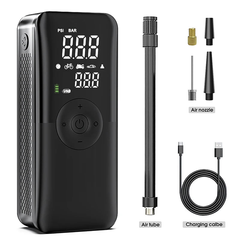 CARSUN Rechargeable Air Pump Tire Inflator Portable Compressor Digital Cordless Car Tyre Inflator For Motocycle Bicycle Balls - The Full Move