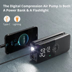 CARSUN Rechargeable Air Pump Tire Inflator Portable Compressor Digital Cordless Car Tyre Inflator For Motocycle Bicycle Balls - The Full Move