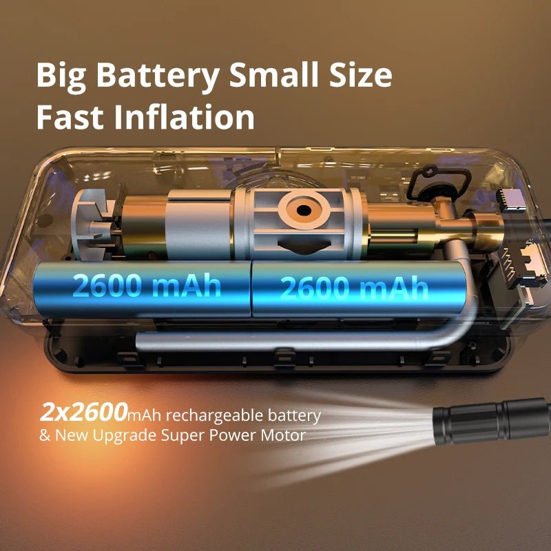 CARSUN Rechargeable Air Pump Tire Inflator Portable Compressor Digital Cordless Car Tyre Inflator For Motocycle Bicycle Balls - The Full Move