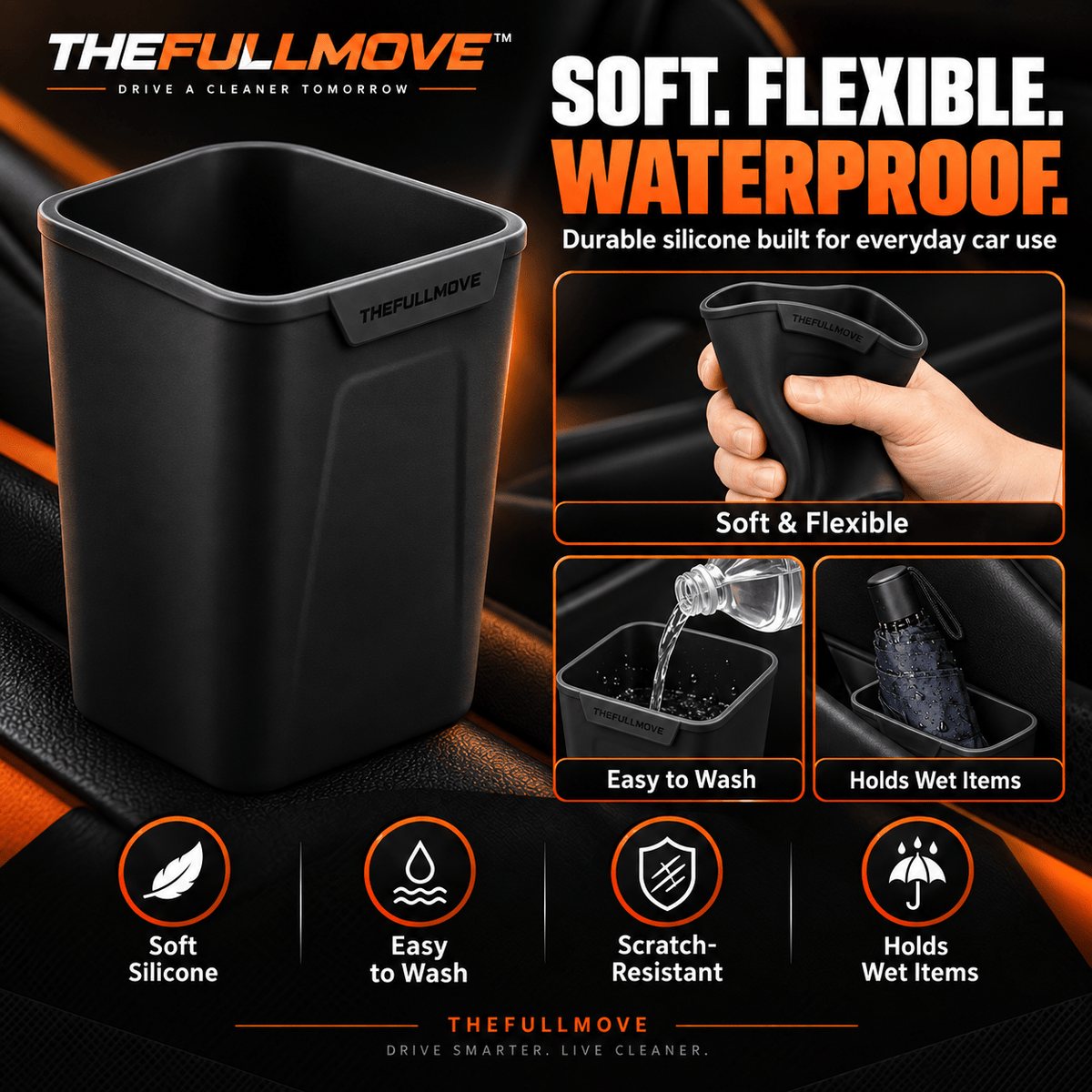 Silicone Car Door Storage Box Trash - The Full Move