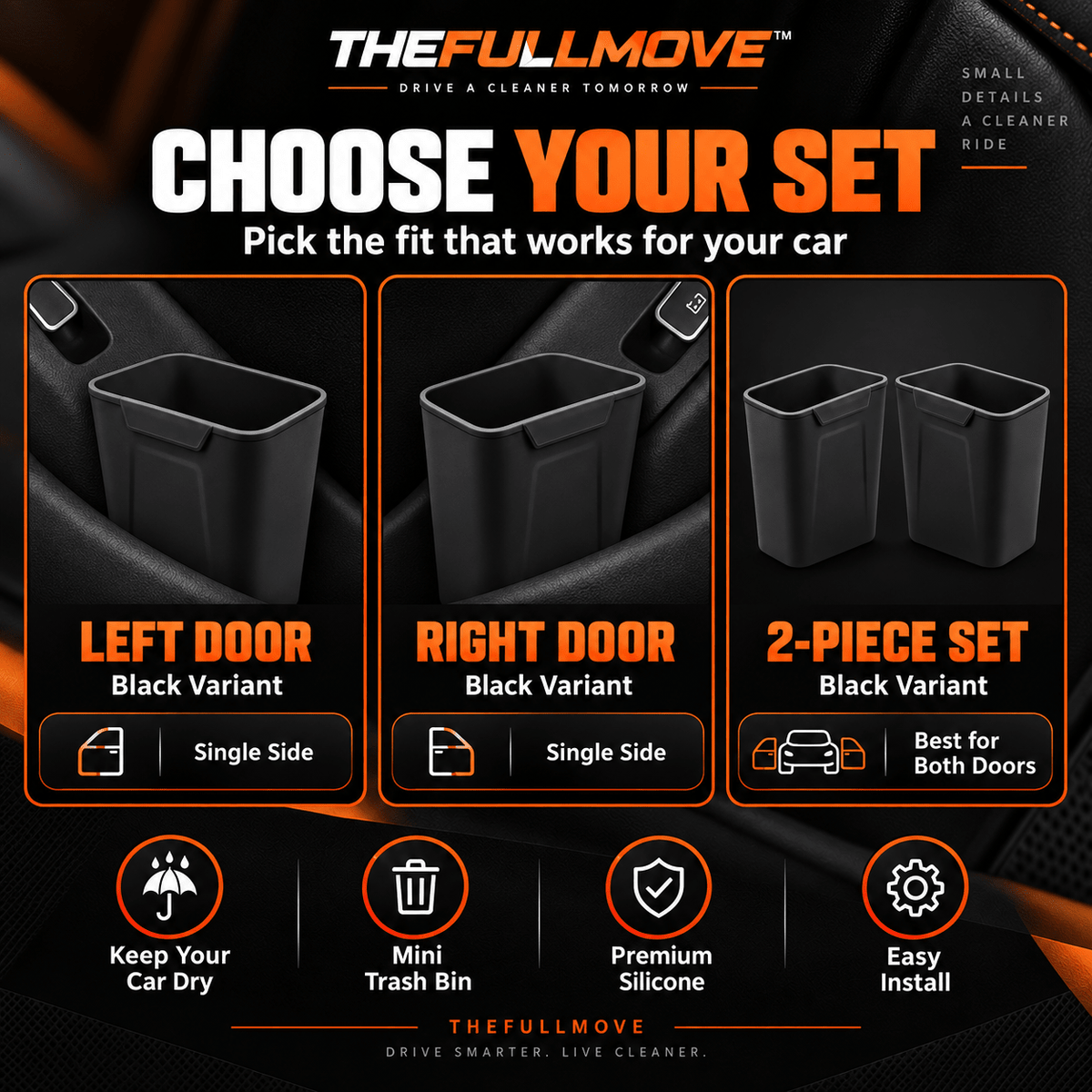 Silicone Car Door Storage Box Trash - The Full Move