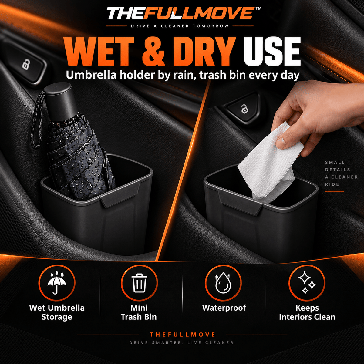 Silicone Car Door Storage Box Trash - The Full Move