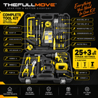 THEFULLMOVE™ 3-in-1 21V Cordless Impact Drill Kit – 25+3 Torque, 2-Speed - The Full Move