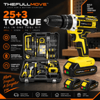 THEFULLMOVE™ 3-in-1 21V Cordless Impact Drill Kit – 25+3 Torque, 2-Speed - The Full Move