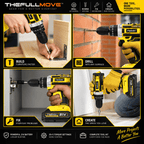 THEFULLMOVE™ 3-in-1 21V Cordless Impact Drill Kit – 25+3 Torque, 2-Speed - The Full Move